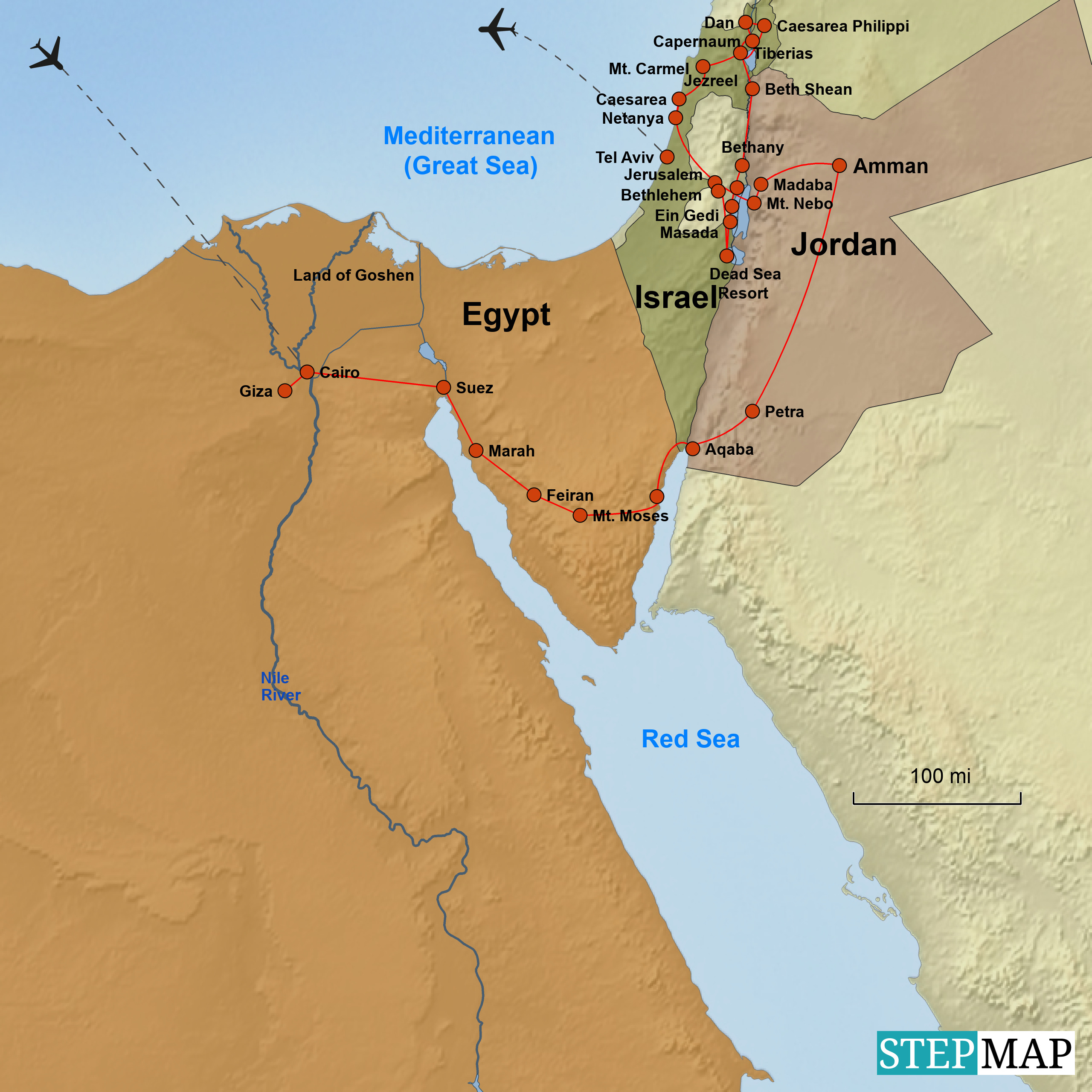 tour of israel jordan and egypt